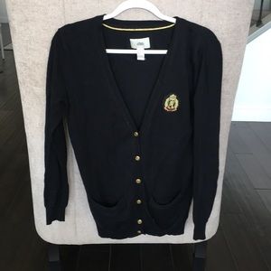 Black Emblem Collegiate Preppy Sweater Cardigan